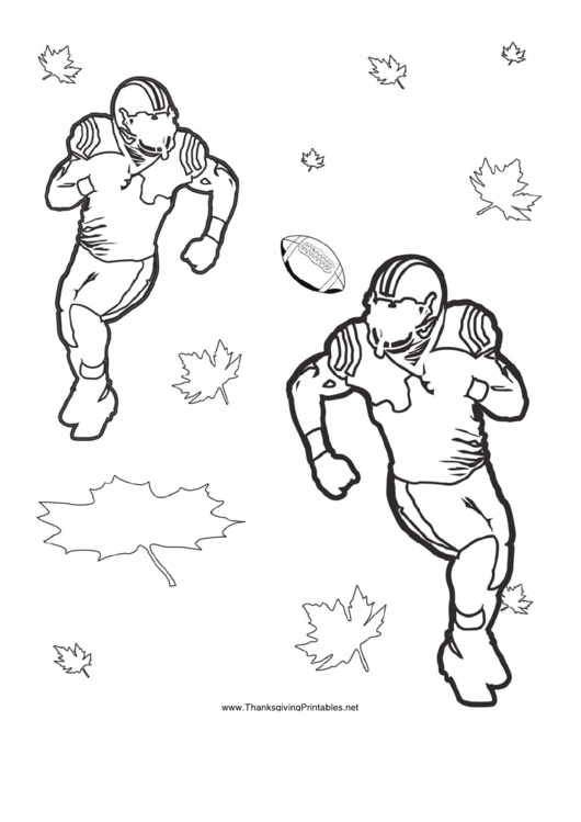 Thanksgiving Football Players Coloring Sheet Printable pdf