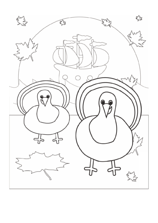 Thanksgiving Turkeys Coloring Sheet Printable pdf