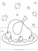 Thanksgiving Turkey Dinner Coloring Sheet