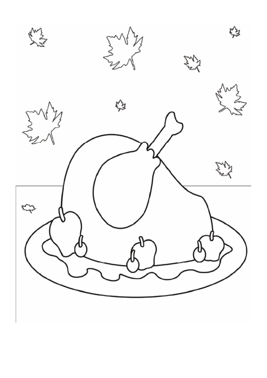 Thanksgiving Turkey Dinner Coloring Sheet Printable pdf