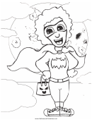 Halloween Superhero Coloring Page