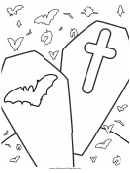 Halloween Coffins Coloring Page
