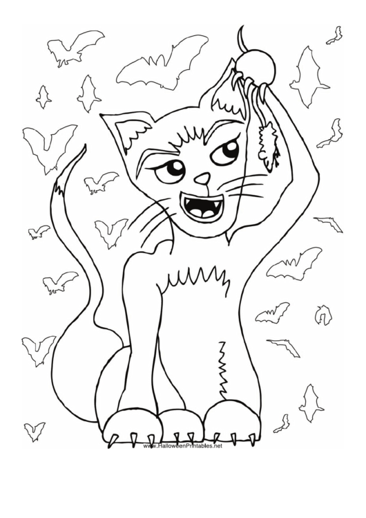 Cat Coloring Page Printable pdf