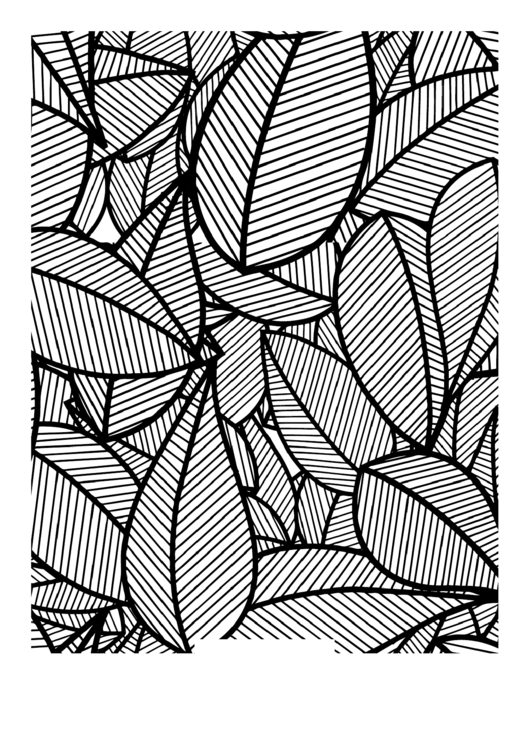 Leaves (Adult Coloring Page) Printable pdf