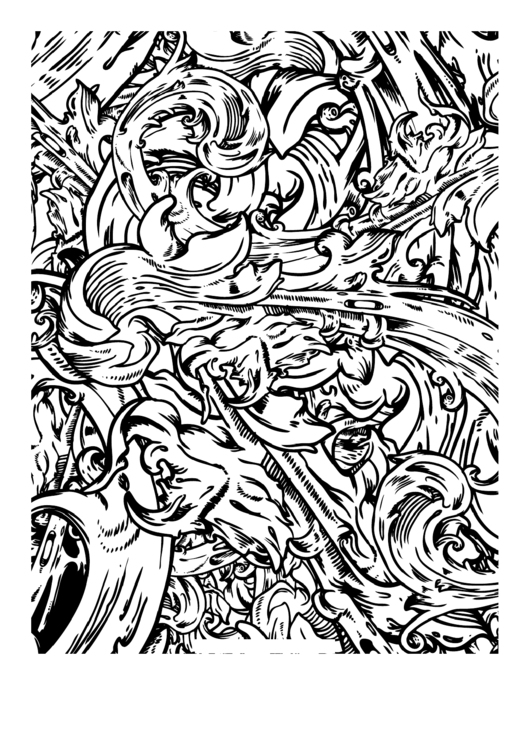 Waves (Adult Coloring Page) Printable pdf