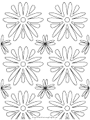 60's Flowers Coloring Sheet