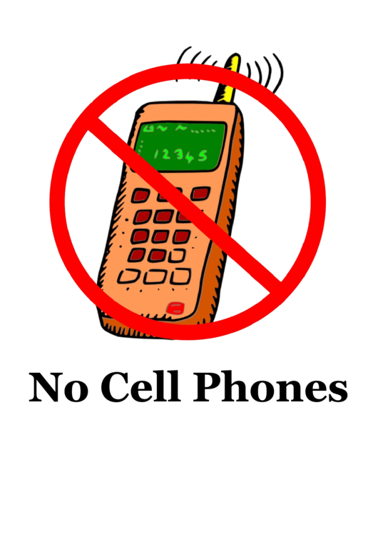 No Cell Phones Sign Printable pdf