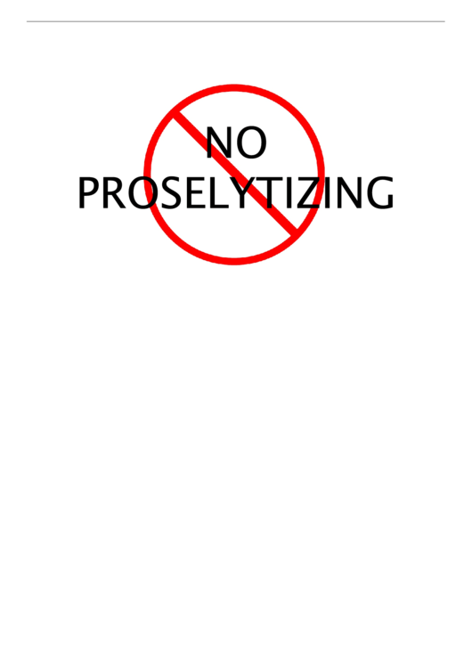 No Proselytizing Printable pdf