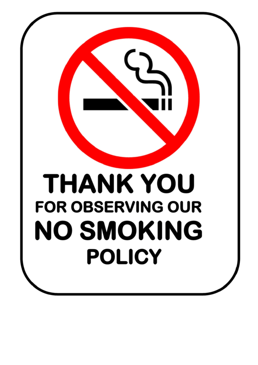 No Smoking Policy Printable pdf