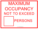 Lift Max Capacity Persons Sign