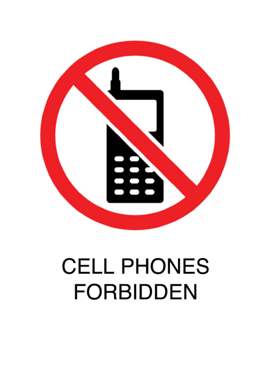 Cell Phones Forbidden Printable pdf