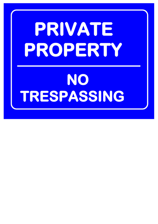 Restricted Private Property Printable pdf