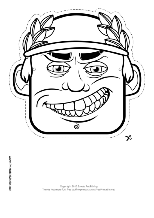 Greek Male Mask Outline Template