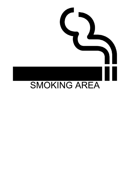 Smoking Area With Caption Sign Printable pdf