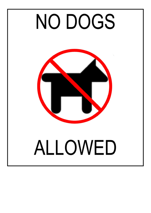 No Dogs Allowed Printable pdf
