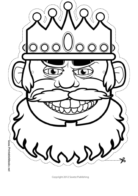 King Grin Mask Outline Template Printable pdf