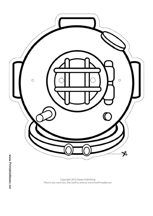Bronze Diving Mask Outline Template Printable pdf