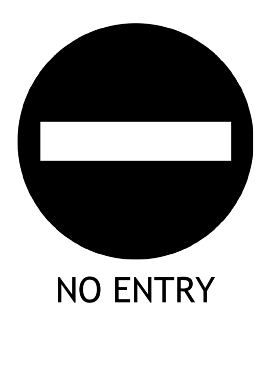 No Entry With Caption Sign printable pdf download