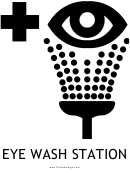 Eye Wash Station With Caption Sign