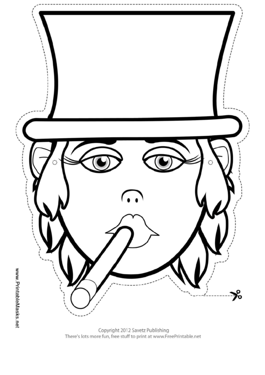 Tycoon Female Mask Outline Template Printable pdf