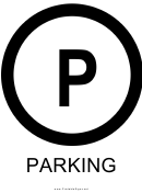 Parking Circle With Caption Sign