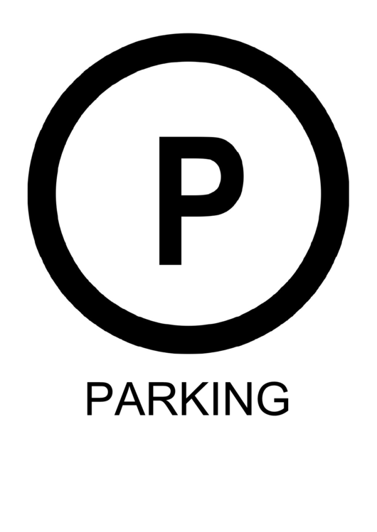 Parking Circle With Caption Sign Printable pdf