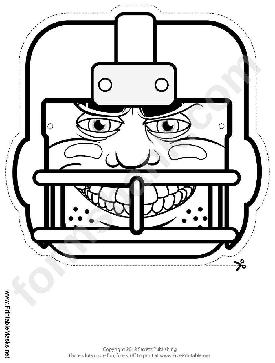 Football Mask Outline Template