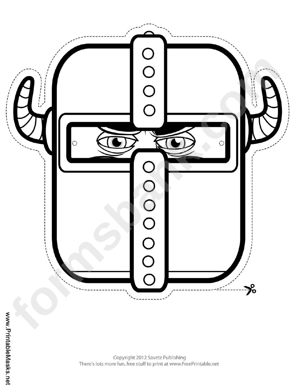 Knight Horns Mask Outline Template
