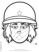 Soldier Female Mask Outline Template