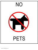 No Pets Sign Template