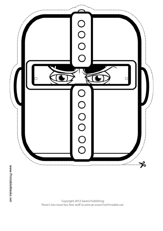 Knight Outline Mask Outline Template Printable pdf