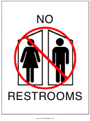No Restrooms Sign Template