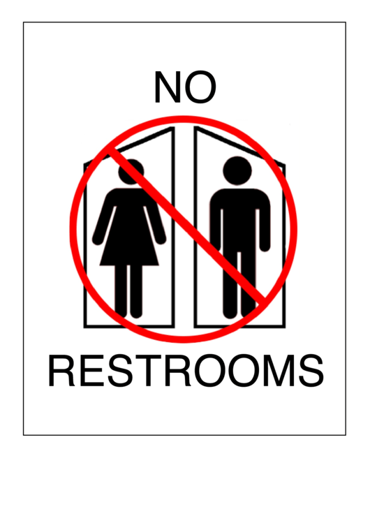 No Restrooms Sign Template Printable pdf
