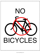 No Bikes Sign Template