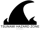 Tsunami Hazard Zone With Caption Sign