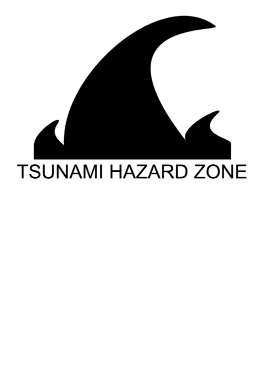 Tsunami Hazard Zone With Caption Sign Printable pdf