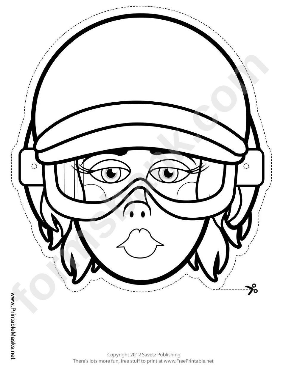 Biker Female Outline Mask Template