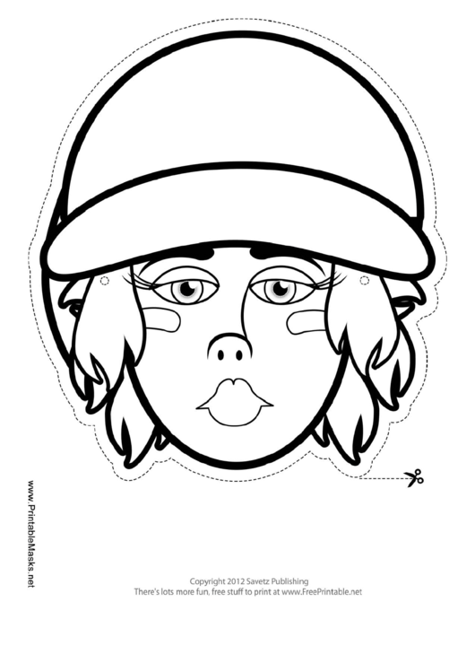 Baseball Female Outline Mask Template Printable pdf