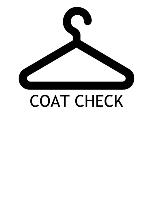 Coat Check With Caption Sign printable pdf download