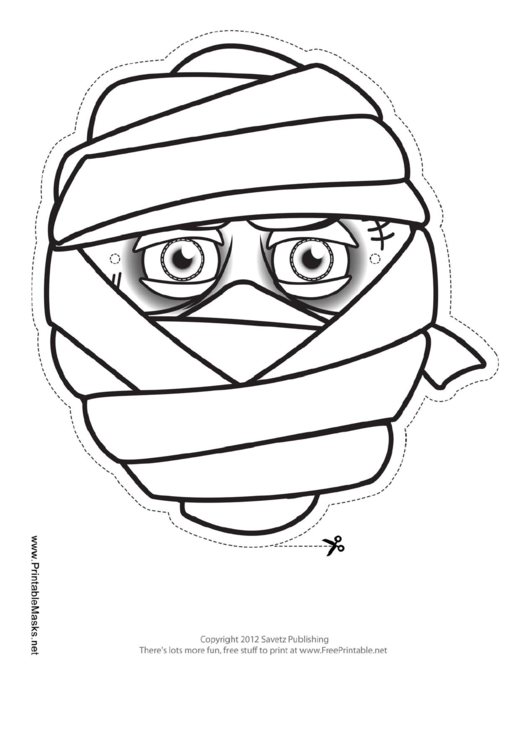 Mummy Male Outline Mask Template Printable pdf