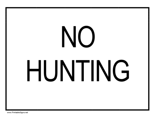 No Hunting Sign Template Printable pdf