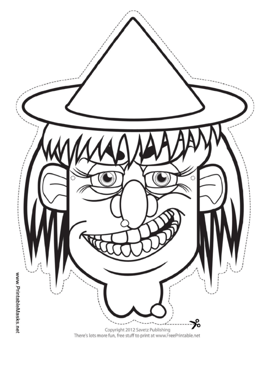 Witch Hat Outline Mask Template Printable pdf