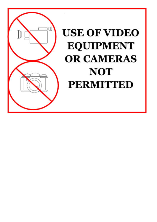 Video Equipment Not Permitted Printable pdf