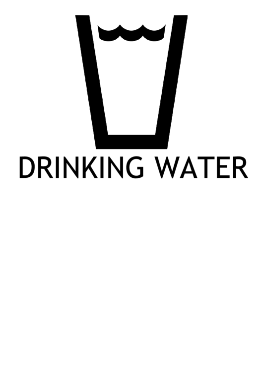 Drinking Water With Caption Sign Printable pdf