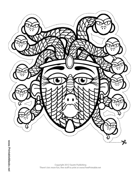Medusa Outline Mask Template Printable pdf