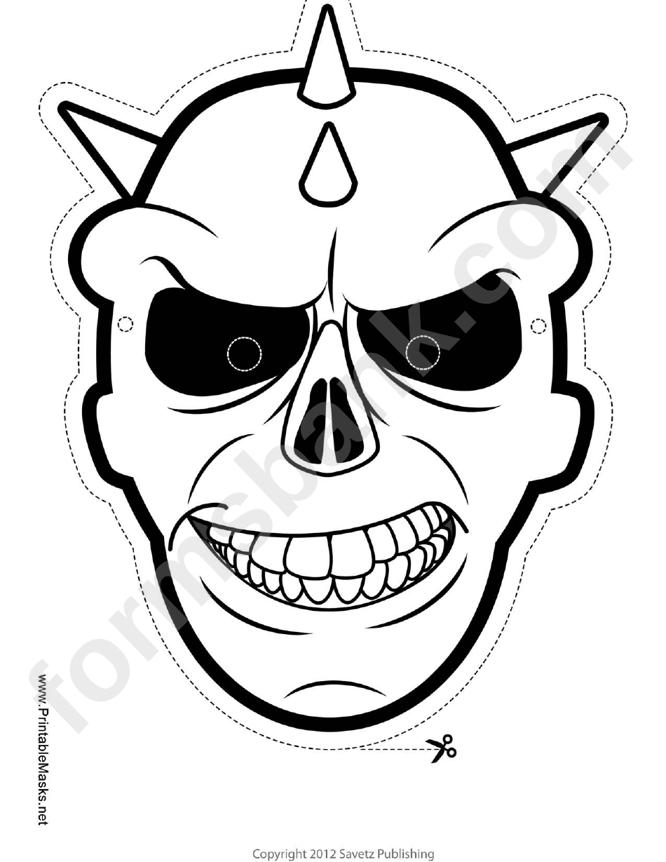 Skull Spikes Outline Mask Template