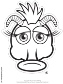 Monster Silly Horns Outline Mask Template