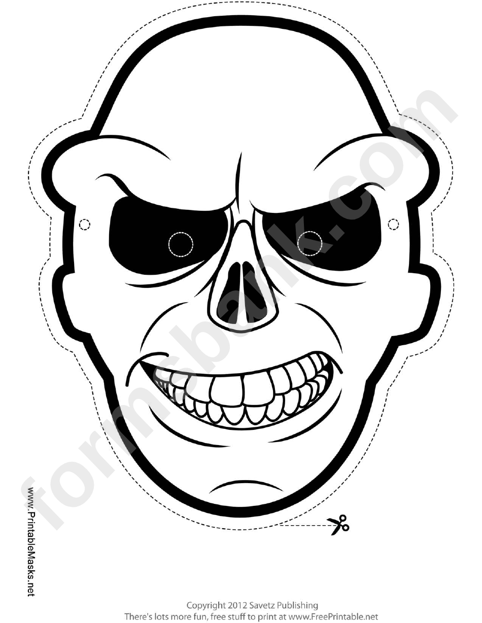 Skull Outline Mask Template