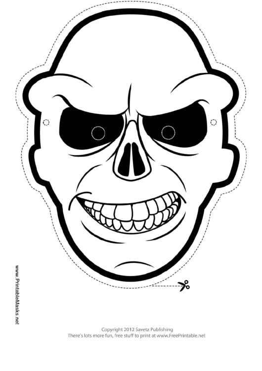 Skull Outline Mask Template Printable pdf