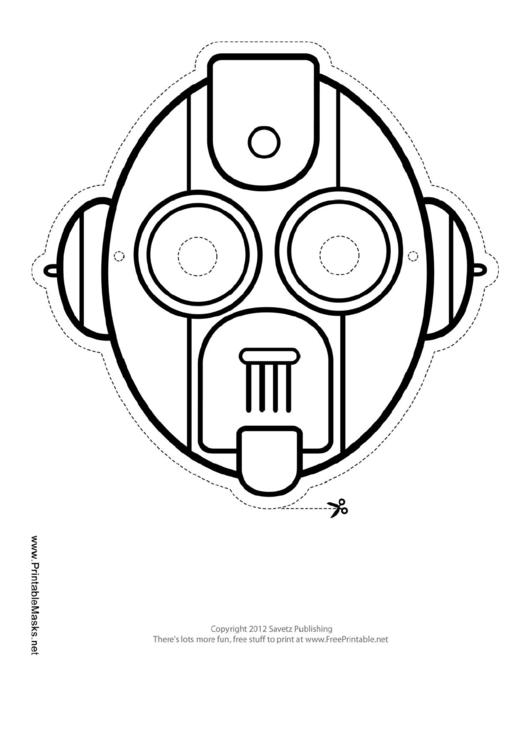 Robot Oval Outline Mask Template Printable pdf